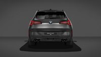 منظر خلفي لسيارة BMW X3 M50 xDrive مع أربعة مخارج عادم